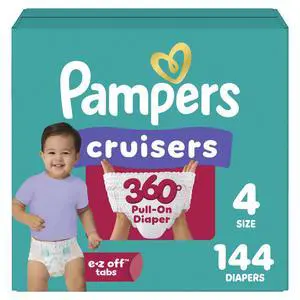 Diapers - Cruisers 360 - Size 4, 144 Count, Babyproof up to 100% Leakproof Pull-On Diaper Diapers - Cruisers 360 - Size 4, 144 Count, Babyproof up to 100% Leakproof Pull-On Diaper