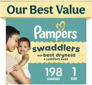 Swaddlers Diapers, Size 1 (8-14 lbs), 198 Count, Fragrance Free, Hypoallergenic, Absorbent, Pediatrician Recommended, Skin Safe Swaddlers Diapers, Size 1 (8-14 lbs), 198 Count, Fragrance Free, Hypoallergenic, Absorbent, Pediatrician Recommended, Skin Safe