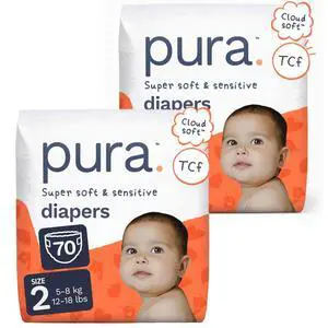 Baby Diapers Size 2-70 Count, 12-18lbs, 12hr Leak Protection, Soft & Gentle Diapers for Hypoallergenic & Sensitive Baby Skin, Toxin-Free*, Organic Cotton, Blowout Blocker, Wetness Indicator Baby Diapers Size 2-70 Count, 12-18lbs, 12hr Leak Protection, Soft & Gentle Diapers for Hypoallergenic & Sensitive Baby Skin, Toxin-Free*, Organic Cotton, Blowout Blocker, Wetness Indicator