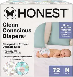 Comfort Dry Disposable Daytime Diapers for Sensitive Skin, Hypoallergenic, Above It All + All the Alpacas, Club Box Size Newborn 72 Count Comfort Dry Disposable Daytime Diapers for Sensitive Skin, Hypoallergenic, Above It All + All the Alpacas, Club Box Size Newborn 72 Count