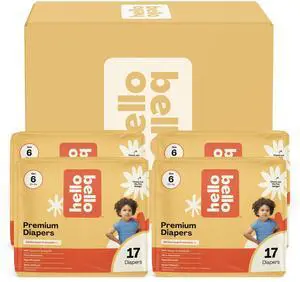 Diapers, Size 6 (35 lbs) Flower Child, 68 Count Value Pack of Premium Disposable Baby Diapers, Hypoallergenic with Soft, Cloth-Like Feel Diapers, Size 6 (35 lbs) Flower Child, 68 Count Value Pack of Premium Disposable Baby Diapers, Hypoallergenic with Soft, Cloth-Like Feel