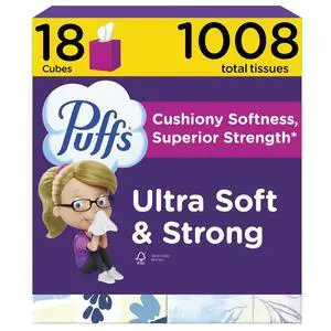 Facial Tissue Ultra Soft Non-Lotion, 18 Cube Boxes, 56 Facial Tissues per Box, Allergies and Colds (Packaging May Vary) Facial Tissue Ultra Soft Non-Lotion, 18 Cube Boxes, 56 Facial Tissues per Box, Allergies and Colds (Packaging May Vary)