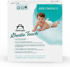 Gentle Touch Baby Diapers, Size 2, 184 Count (4 packs of 46), Leak Protection, Wetness Indicator, Formulated Without Fragrance Gentle Touch Baby Diapers, Size 2, 184 Count (4 packs of 46), Leak Protection, Wetness Indicator, Formulated Without Fragrance