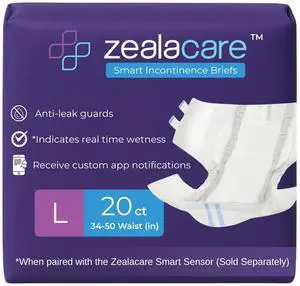 Smart Incontinence Briefs Adult Disposable Diapers with Built-in Sensor Strips for Real-time Detection (Sensor Sold Separately) High Absorbency Overnight Protection (Large, 20, Count) Smart Incontinence Briefs Adult Disposable Diapers with Built-in Sensor Strips for Real-time Detection (Sensor Sold Separately) High Absorbency Overnight Protection (Large, 20, Count)