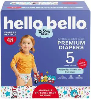 Dr. Seuss Babies Premium Diapers, Size 5, 48 Count: Softness & Protection for Sensitive Skin Dr. Seuss Babies Premium Diapers, Size 5, 48 Count: Softness & Protection for Sensitive Skin