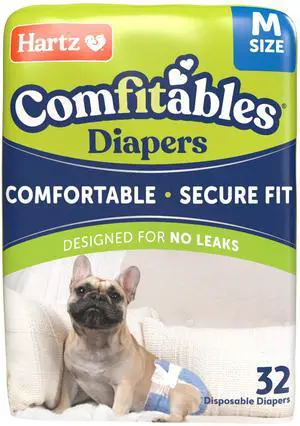 Disposable Dog Diapers, Size M 32 count, Comfortable & Secure Fit, Easy to Put On Disposable Dog Diapers, Size M 32 count, Comfortable & Secure Fit, Easy to Put On