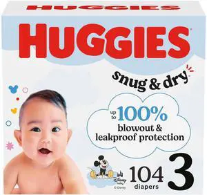 Size 3 Diapers, Snug & Dry Baby Diapers, Size 3 (16-28 lbs), 104 Count, Packaging May Vary Size 3 Diapers, Snug & Dry Baby Diapers, Size 3 (16-28 lbs), 104 Count, Packaging May Vary