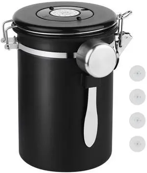 22oz Stainless Steel Airtight Coffee Canister with Date Tracker 22oz Stainless Steel Airtight Coffee Canister with Date Tracker