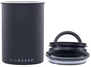AirScape Planetary Design Stainless Steel Coffee Canister | Food Storage Container | US Patented Inner Plunger Lid REMOVES Excess Oxygen | Don't Buy airtight, Buy AIR-Less | (Medium, Matte Black) AirScape Planetary Design Stainless Steel Coffee Canister | Food Storage Container | US Patented Inner Plunger Lid REMOVES Excess Oxygen | Don't Buy airtight, Buy AIR-Less | (Medium, Matte Black)