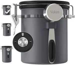 Coffee Canister, Airtight Stainless Steel Kitchen Food Storage Container Holder for Beans, Ground, Tea, Flour, Cereal, Sugar, Espresso, Bar Accessories, Lids, Jars, Sealed Tin, Scoop,16OZ, Gray Coffee Canister, Airtight Stainless Steel Kitchen Food Storage Container Holder for Beans, Ground, Tea, Flour, Cereal, Sugar, Espresso, Bar Accessories, Lids, Jars, Sealed Tin, Scoop,16OZ, Gray