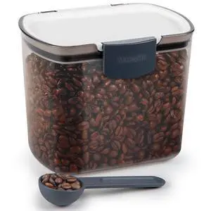 1.5-Quart Coffee Storage Container with Scoop Tinted, Airtight Plastic 1.5-Quart Coffee Storage Container with Scoop Tinted, Airtight Plastic