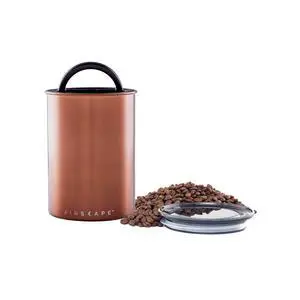 Airscape Stainless Steel Coffee Canister | Food Storage Container | US Patented Inner Plunger Lid REMOVES Excess Oxygen | Don't Buy airtight, Buy AIR-Less | (Medium, Brushed Copper) Airscape Stainless Steel Coffee Canister | Food Storage Container | US Patented Inner Plunger Lid REMOVES Excess Oxygen | Don't Buy airtight, Buy AIR-Less | (Medium, Brushed Copper)