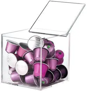 Coffee Pod Holder with Lid, 5 x 5 inch Acrylic Storage Box for Nespresso VertuoLine Capsule K Cup Kcup Holder Coffee Pod Tea Bag Candy Storage Organizer Container Coffee Pod Holder with Lid, 5 x 5 inch Acrylic Storage Box for Nespresso VertuoLine Capsule K Cup Kcup Holder Coffee Pod Tea Bag Candy Storage Organizer Container
