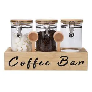 3 x 54 oz Glass Coffee Bean Storage Container with Shelf 3PCS Glass Containers with Airtight Locking Clamp Lid Spoons Coffee Canister Set Jars for Kitchen Food Storage Tea Sugar Wood 3 x 54 oz Glass Coffee Bean Storage Container with Shelf 3PCS Glass Containers with Airtight Locking Clamp Lid Spoons Coffee Canister Set Jars for Kitchen Food Storage Tea Sugar Wood