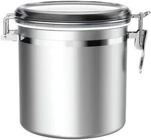 165oz Stainless Steel Airtight Canister for Kitchen, Large Flour Coffee Bean Tea Cereal Sugar Cookie Metal Food Storage Canisters with Clear Lid and Sturdy Locking Clamp (7.7 * 7.7 * 8.4in) 165oz Stainless Steel Airtight Canister for Kitchen, Large Flour Coffee Bean Tea Cereal Sugar Cookie Metal Food Storage Canisters with Clear Lid and Sturdy Locking Clamp (7.7 * 7.7 * 8.4in)
