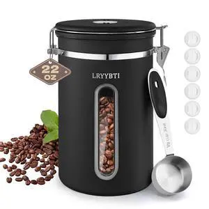 Coffee Canisters with Window,Scoop and Airtight Lid Stainless Steel Kitchen Bean Storage Grounds Container Date Tracker and Scoop for Grounds Coffee Bar Accessories Beans, Cereal, Sugar Coffee Canisters with Window,Scoop and Airtight Lid Stainless Steel Kitchen Bean Storage Grounds Container Date Tracker and Scoop for Grounds Coffee Bar Accessories Beans, Cereal, Sugar