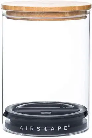 Glass Food Storage Canister - Glass Storage With US Patented Airless Inner Lid & Bamboo Top Lid - Preserves Food Freshness (Medium 7-Inch) Glass Food Storage Canister - Glass Storage With US Patented Airless Inner Lid & Bamboo Top Lid - Preserves Food Freshness (Medium 7-Inch)
