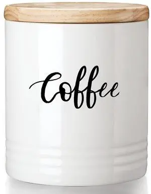 Porcelain Food Storage Containers with Lid, Small Size Design & Saves Space, 4.5 Inch White, Labeled Coffee Porcelain Food Storage Containers with Lid, Small Size Design & Saves Space, 4.5 Inch White, Labeled Coffee