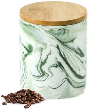 Green Food Storage Jar Strong Ceramic Storage Canisters with Airtight Seal Bamboo Lid Modern Design Seal Damp-Proof Kitchen Jar for Coffee, Tea,coffee Green Food Storage Jar Strong Ceramic Storage Canisters with Airtight Seal Bamboo Lid Modern Design Seal Damp-Proof Kitchen Jar for Coffee, Tea,coffee