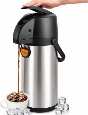 Airpot Coffee Dispenser Thermal with Pump,3L/102 Oz Insulated Stainless Steel Large Airpot Coffee Carafe Lever Action for Hot/Cold Water,Thermal Carafe for Hot Cocoa for Parties Airpot Coffee Dispenser Thermal with Pump,3L/102 Oz Insulated Stainless Steel Large Airpot Coffee Carafe Lever Action for Hot/Cold Water,Thermal Carafe for Hot Cocoa for Parties