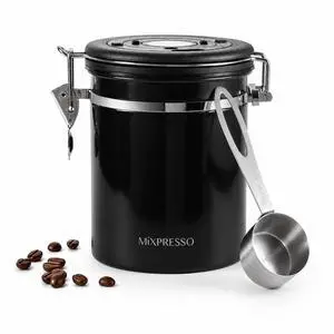 16 Oz Black Coffee Canister, Stainless Steel Airtight Coffee Container, Air tight Jar Tea Storage with Date Tracker, Vacuum Sealed Espresso Airtight Canister, Sugar Container for Home 16 Oz Black Coffee Canister, Stainless Steel Airtight Coffee Container, Air tight Jar Tea Storage with Date Tracker, Vacuum Sealed Espresso Airtight Canister, Sugar Container for Home