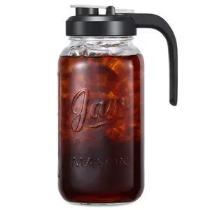 2 Quart Glass Pitcher with Lid - Airtight & Leakproof Mason Jar Pitcher with Filter Lid, Wide Mouth Glass Jar, Heavy Duty Glass Container for Water, Juice, Milk, Tea, Iced Coffee, and Drinks 2 Quart Glass Pitcher with Lid - Airtight & Leakproof Mason Jar Pitcher with Filter Lid, Wide Mouth Glass Jar, Heavy Duty Glass Container for Water, Juice, Milk, Tea, Iced Coffee, and Drinks