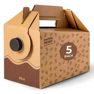 5 Pack 96 oz Disposable Coffee Dispensers with Handle, Insulated to Go Storage Containers, Portable Coffee Box Cold Hot Drink Dispenser Bulk for Party, Catering, Office, Take Out 5 Pack 96 oz Disposable Coffee Dispensers with Handle, Insulated to Go Storage Containers, Portable Coffee Box Cold Hot Drink Dispenser Bulk for Party, Catering, Office, Take Out