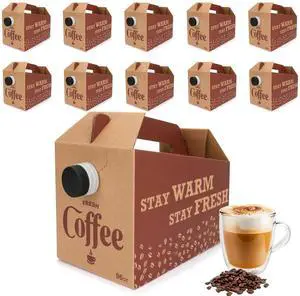 10 Pack Disposable Coffee Box Dispensers Coffee to Go Drink Containers Insulated Hot Beverage Dispenser coffee Carrier with Handle Beverage Server for Parties Catering Take Out (96 oz) 10 Pack Disposable Coffee Box Dispensers Coffee to Go Drink Containers Insulated Hot Beverage Dispenser coffee Carrier with Handle Beverage Server for Parties Catering Take Out (96 oz)
