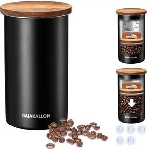 Vacuum Coffee Canister, Stainless Steel Airtight Coffee Storage Container, Coffee Container for 12oz Coffee Beans, Coffee Beans Storage, 34 fl.oz Vacuum Coffee Canister, Stainless Steel Airtight Coffee Storage Container, Coffee Container for 12oz Coffee Beans, Coffee Beans Storage, 34 fl.oz