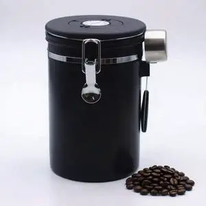 Airtight Coffee Canister 22oz Stainless Steel Coffee Container with 2 tbsp Scoop & Date Tracker, Black Food Storage Jar for Beans, Tea & Pantry Essentials Airtight Coffee Canister 22oz Stainless Steel Coffee Container with 2 tbsp Scoop & Date Tracker, Black Food Storage Jar for Beans, Tea & Pantry Essentials