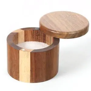 Grevosea Salt Cellar, Acacia Wood Salt Container with Swivel Magnetic Lid Grevosea Salt Cellar, Acacia Wood Salt Container with Swivel Magnetic Lid