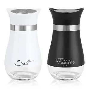 Salt and Pepper Shakers Set, 4 oz Stainless Steel Salt Pepper Shaker Containers with Glass Bottom for Kitchen Cooking, BBQ, Bar, Table, RV, Camp Salt and Pepper Shakers Set, 4 oz Stainless Steel Salt Pepper Shaker Containers with Glass Bottom for Kitchen Cooking, BBQ, Bar, Table, RV, Camp