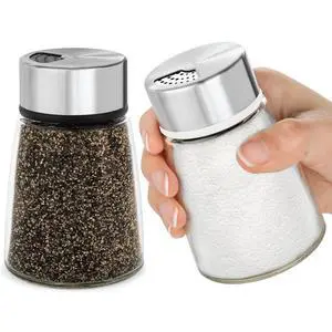 Salt and Pepper Shakers Set with Adjustable Pour Holes - Stainless Steel Spice Dispenser - Perfect for Pink Himalayan, Table Salt, Black and White Pepper Salt and Pepper Shakers Set with Adjustable Pour Holes - Stainless Steel Spice Dispenser - Perfect for Pink Himalayan, Table Salt, Black and White Pepper