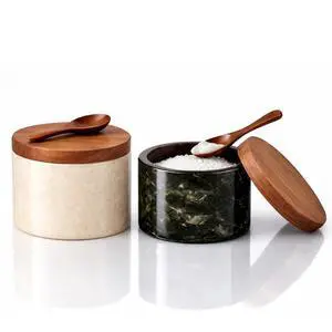 Marble Salt and Pepper Bowls,2Pcs Handcrafted Solid Marble Salt and Pepper shakers with Lids and Spoons, Stackable Spice Containers for Kitchen Counter Decor Marble Salt and Pepper Bowls,2Pcs Handcrafted Solid Marble Salt and Pepper shakers with Lids and Spoons, Stackable Spice Containers for Kitchen Counter Decor