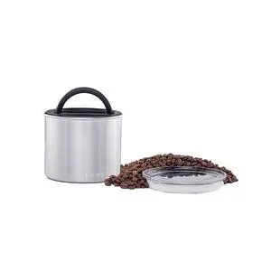 Planetary Design Stainless Steel Coffee Canister | Food Storage Container | US Patented Airtight Lid | Push Out Excess Air Preserve Food Freshness (Small, Brushed Steel) Planetary Design Stainless Steel Coffee Canister | Food Storage Container | US Patented Airtight Lid | Push Out Excess Air Preserve Food Freshness (Small, Brushed Steel)