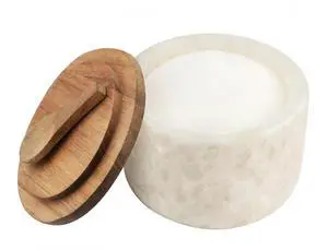 Salt and Pepper Spice Cellar, Marble Container for Coffee, Sugar, Spices and Candies, With Built-in Magnetic Attraction Spoon and Acacia Wood Lid, 6.5 oz (Snowflake White) Salt and Pepper Spice Cellar, Marble Container for Coffee, Sugar, Spices and Candies, With Built-in Magnetic Attraction Spoon and Acacia Wood Lid, 6.5 oz (Snowflake White)
