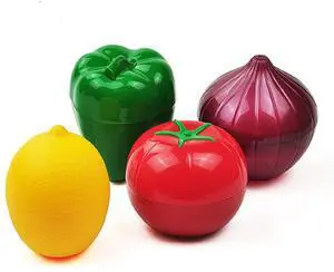 4 PCS Fruit and Vegetable Shaped Food Saver Storage Containers Holder Refrigerator Vegetable Crisper(Onion, tomato, lemon, green pepper) 4 PCS Fruit and Vegetable Shaped Food Saver Storage Containers Holder Refrigerator Vegetable Crisper(Onion, tomato, lemon, green pepper)