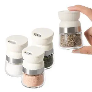 Glass Mini Salt and Pepper Shakers 4 Pcs for Travel Glass Mini Salt and Pepper Shakers 4 Pcs for Travel