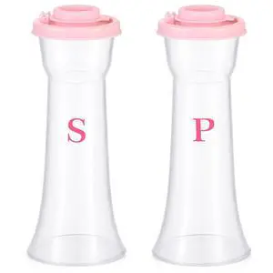 Set of 2 Plastic Salt and Pepper Shakers with Lids Large Salt Shaker Pepper Container Vintage Tall Hourglass Camping Picnic Outdoors Travel Spice Set for Home Picnic Kitchen(Classic,Pink) Set of 2 Plastic Salt and Pepper Shakers with Lids Large Salt Shaker Pepper Container Vintage Tall Hourglass Camping Picnic Outdoors Travel Spice Set for Home Picnic Kitchen(Classic,Pink)