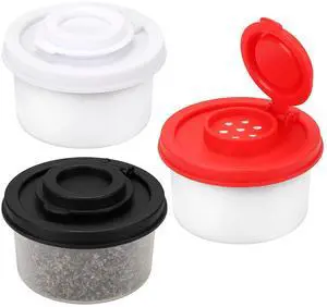 3pcs Salt and Pepper Shakers, Mini Salt Shaker to go Moisture Proof Salt Pepper Shakers Spice Container Dispenser for Camping Picnic Lunch Boxes Travel Kitchen 3pcs Salt and Pepper Shakers, Mini Salt Shaker to go Moisture Proof Salt Pepper Shakers Spice Container Dispenser for Camping Picnic Lunch Boxes Travel Kitchen