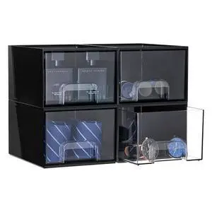 Black Small Stackable Storage Drawers, Cologne Organizer for Men,Plastic Containers for Vanity, Dresser,Office Desk,Bathroom Countertop Organization,Ideal for Room Decor Black Small Stackable Storage Drawers, Cologne Organizer for Men,Plastic Containers for Vanity, Dresser,Office Desk,Bathroom Countertop Organization,Ideal for Room Decor