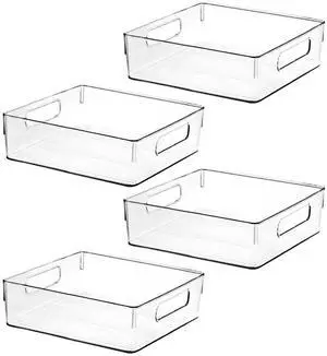 Clear Plastic Storage Bins, Pantry Organizers and Storage, Kitchen Organization and Storage Containers Bins for Organizing, Fridge, Freezer, Bathroom, Pantries, Medicine Cabinet Organizer Bin Clear Plastic Storage Bins, Pantry Organizers and Storage, Kitchen Organization and Storage Containers Bins for Organizing, Fridge, Freezer, Bathroom, Pantries, Medicine Cabinet Organizer Bin