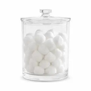 ForPro Clear Acrylic Apothecary Jar with Lid, 60 Oz Shatterproof Bathroom Vanity Organizer, Cotton Ball Holder, Qtip Storage Container Canister for Kitchen, Laundry, Office Decor, 7.75" x 5" ForPro Clear Acrylic Apothecary Jar with Lid, 60 Oz Shatterproof Bathroom Vanity Organizer, Cotton Ball Holder, Qtip Storage Container Canister for Kitchen, Laundry, Office Decor, 7.75" x 5"