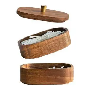 Acacia Wood Qtip Holder Bathroom Jars with Lids, Double-Layer Canisters for Cotton Ball/Round/Pads, Floss Pick Storage, Jars for Bathroom Countertop/Vanity Organizer, Home Decor Acacia Wood Qtip Holder Bathroom Jars with Lids, Double-Layer Canisters for Cotton Ball/Round/Pads, Floss Pick Storage, Jars for Bathroom Countertop/Vanity Organizer, Home Decor