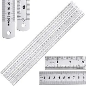 6 Pieces Bulk Metal Yard Stick Large Stainless Steel Ruler Rule Measure Straight Edge 1 Metre Meter 40 Inch / 100 cm School Classroom Measuring Tool for Student Teacher Woodworking 6 Pieces Bulk Metal Yard Stick Large Stainless Steel Ruler Rule Measure Straight Edge 1 Metre Meter 40 Inch / 100 cm School Classroom Measuring Tool for Student Teacher Woodworking