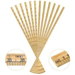 12 Pieces 39" Meter Stick Yard Stick Wood Double Sided Thick Ruler Yardsticks Bulk for School Classroom Home Office Kids Measuring Meterstick 12 Pieces 39" Meter Stick Yard Stick Wood Double Sided Thick Ruler Yardsticks Bulk for School Classroom Home Office Kids Measuring Meterstick