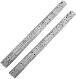 Stainless Steel Ruler 2-Pack, 12 Inch & 30 cm Metal Ruler Dual Scale, Flexible Yet Durable Metric and Imperial for Drawing, Engineering, Sewing, School, Office Silver Stainless Steel Ruler 2-Pack, 12 Inch & 30 cm Metal Ruler Dual Scale, Flexible Yet Durable Metric and Imperial for Drawing, Engineering, Sewing, School, Office Silver