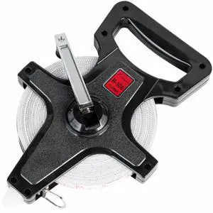 Open Reel Measuring Tapes Durable Hand Crank with Metal Spike, Dual-Sided Feet & Meters, Perfect for Track & Field and Long Jump, 100 ft/30 meters Open Reel Measuring Tapes Durable Hand Crank with Metal Spike, Dual-Sided Feet & Meters, Perfect for Track & Field and Long Jump, 100 ft/30 meters