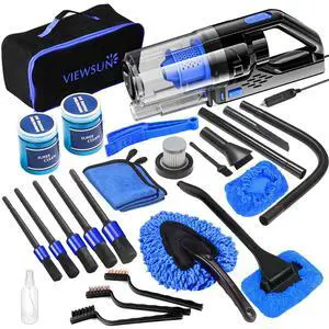 Car Cleaning Kit, Car Interior Detailing Kit with High Power Handheld Vacuum, Detailing Brush Set, Windshield Cleaner, Cleaning Gel, Complete Auto Accessories for Men, Women Car Cleaning Kit, Car Interior Detailing Kit with High Power Handheld Vacuum, Detailing Brush Set, Windshield Cleaner, Cleaning Gel, Complete Auto Accessories for Men, Women