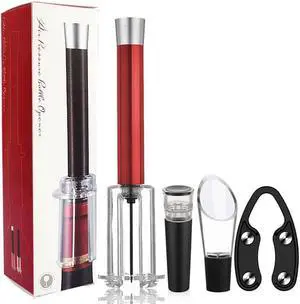 Wino on the go Wine Opening Set,Air Pressure Pump Wine Bottle Opener,Easy Cork Remover Corkscrew,Corkscrew Wine Opener Wine Opener Aluminum Alloy Handle(Red) Wino on the go Wine Opening Set,Air Pressure Pump Wine Bottle Opener,Easy Cork Remover Corkscrew,Corkscrew Wine Opener Wine Opener Aluminum Alloy Handle(Red)